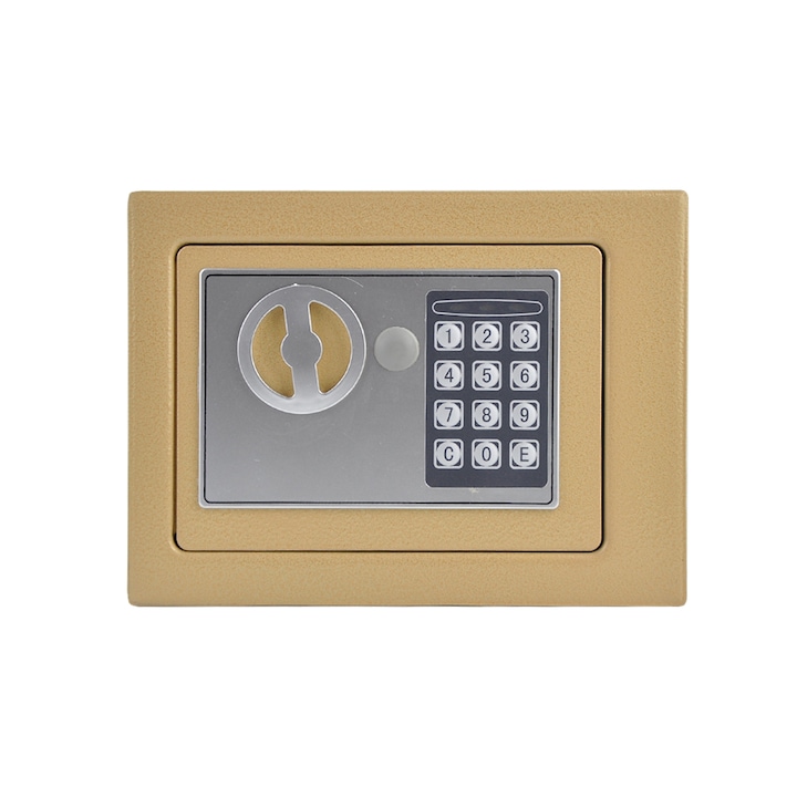Seif, Timeless Tools, otel, indicator luminos, inchidere electronica si cheie, Auriu