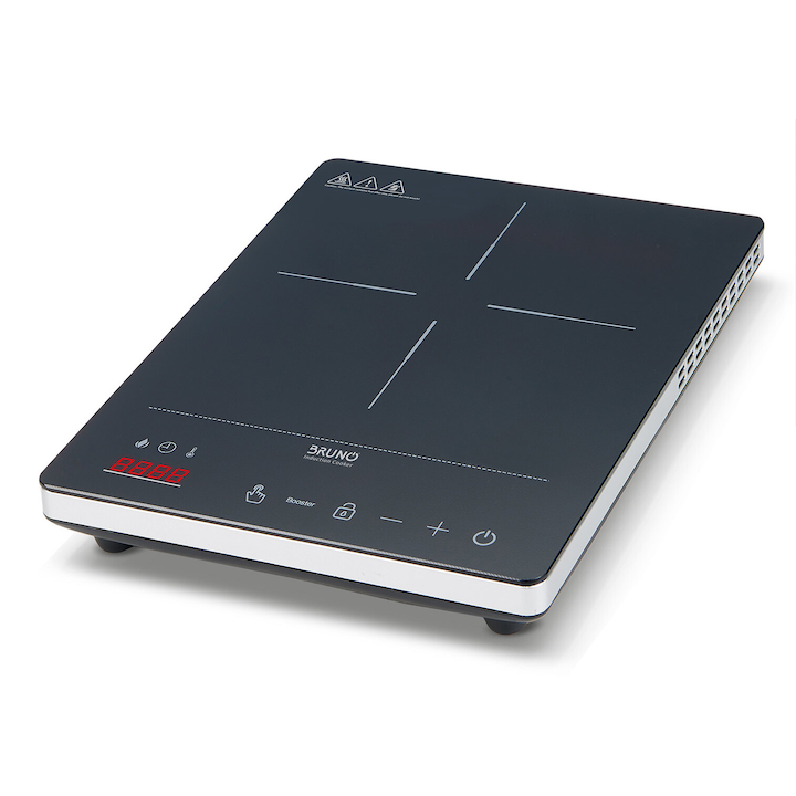 Plita electrica portabila cu functie de timer, capacitate mare de incarcare, argintie, 35x42x11cm
