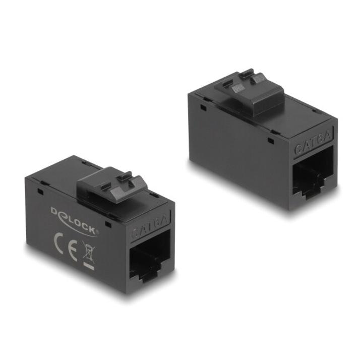 Conector RJ45 Delock, 90638, Mama la mama, Cat 6A UTP, Negru