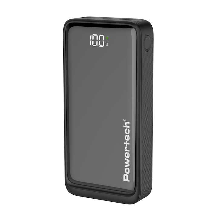 Външна батерия, 20000mAh, 22.5W, USB-C, 2x USB, черна, 68x29.5x142mm