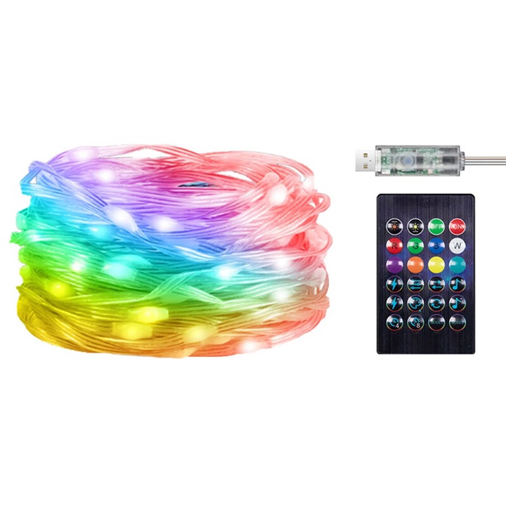 Banda LED RGB, 15m, IP44, control Bluetooth, PowerTech