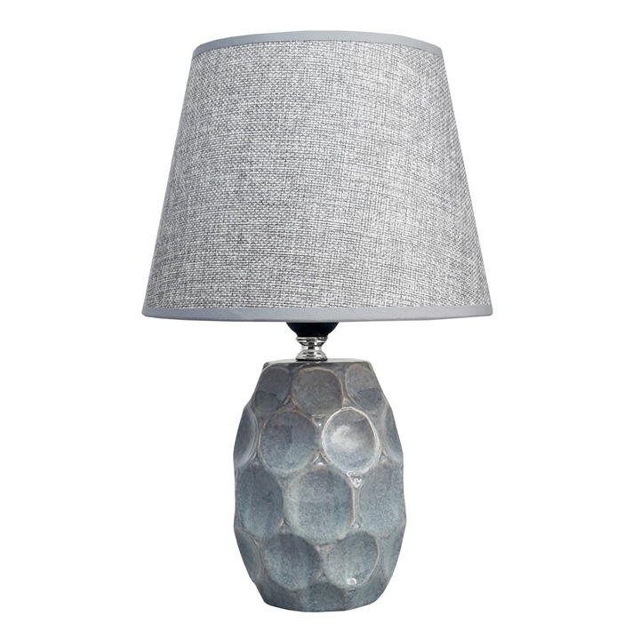 Veioza Powertech HLL-0134, E27, ceramica, 40W max, 10.8x23cm, negru