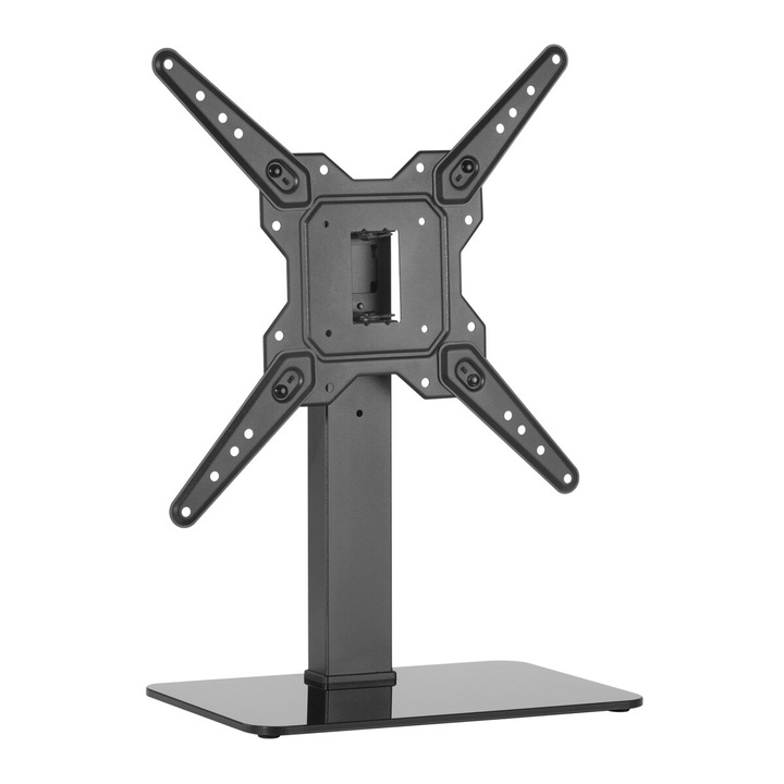 Стойка за телевизор PowerTech PT-1281, 23"-55", 40кг, черна, размери 430x260x609mm