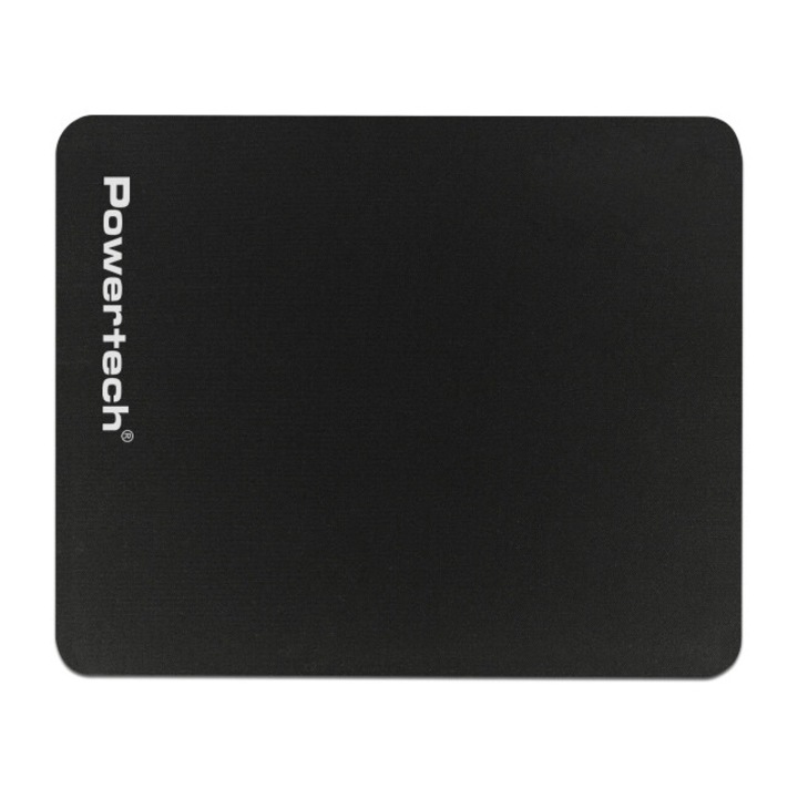 Mousepad PowerTech PT-1292, 20x18cm, negru, baza anti-alunecare