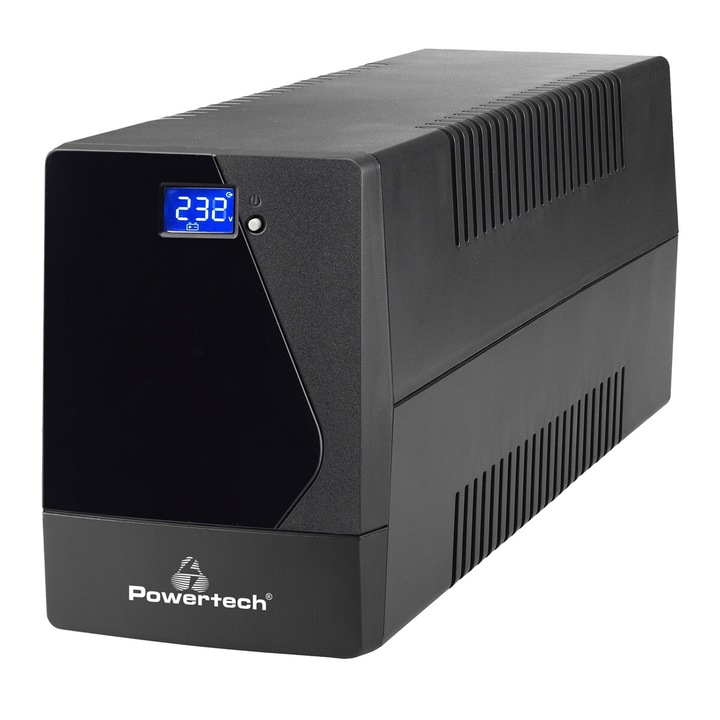 UPS PowerTech Line Interactive 1800VA, 1080W, 4x Schuko, 2x RJ45/RJ11, USB Type B, 320x130x182mm