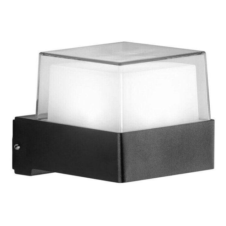 Aplica LED PowerTech HLL-0157, 7W, 4000K, 560lm, IP65, 10.5x9.5x8.5cm