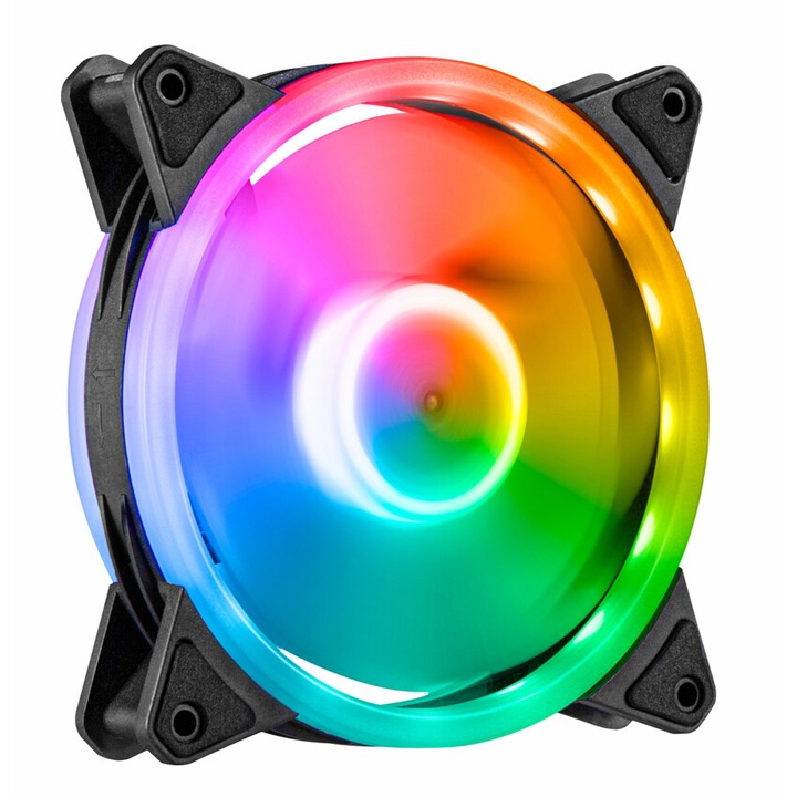 PC вентилатор, PowerTech, PT-1284, RGB LED, 120 mm, 1200 RPM, 120x120x25 mm