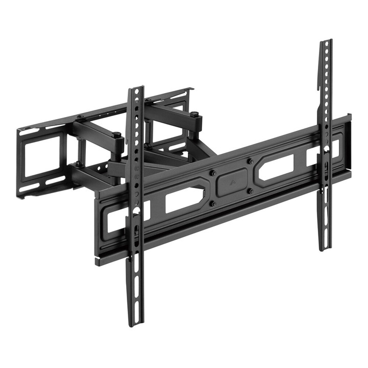 Стойка за телевизор PowerTech, PT-1130, 37-80", 40 кг, мобилна, черна, размери 355x640x420mm