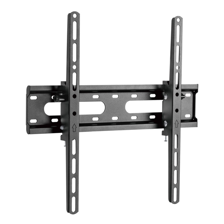 Стойка за телевизор PowerTech, PT-1276, 32"-70", 45 кг, монтаж VESA, черен цвят, размери 53x435x420mm