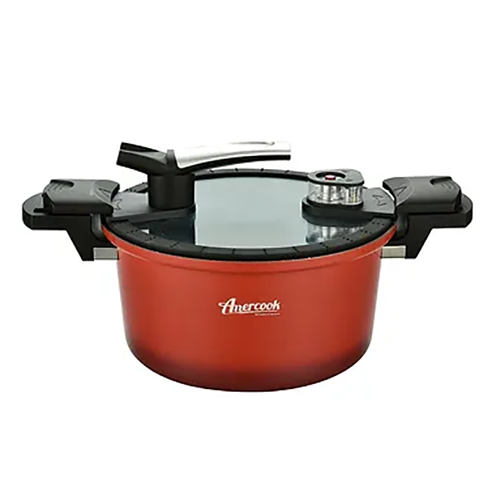 Oala sub presiune Amercook, 5 L, Rosu, Inductie