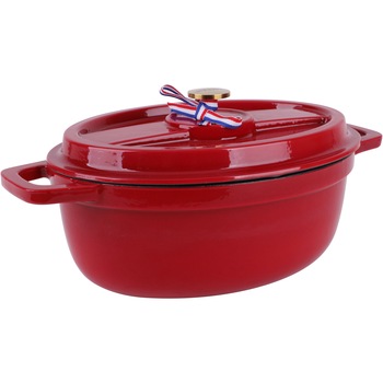 Oala cu capac fonta Amercook Sol, ovala, 30 cm, 4.1L