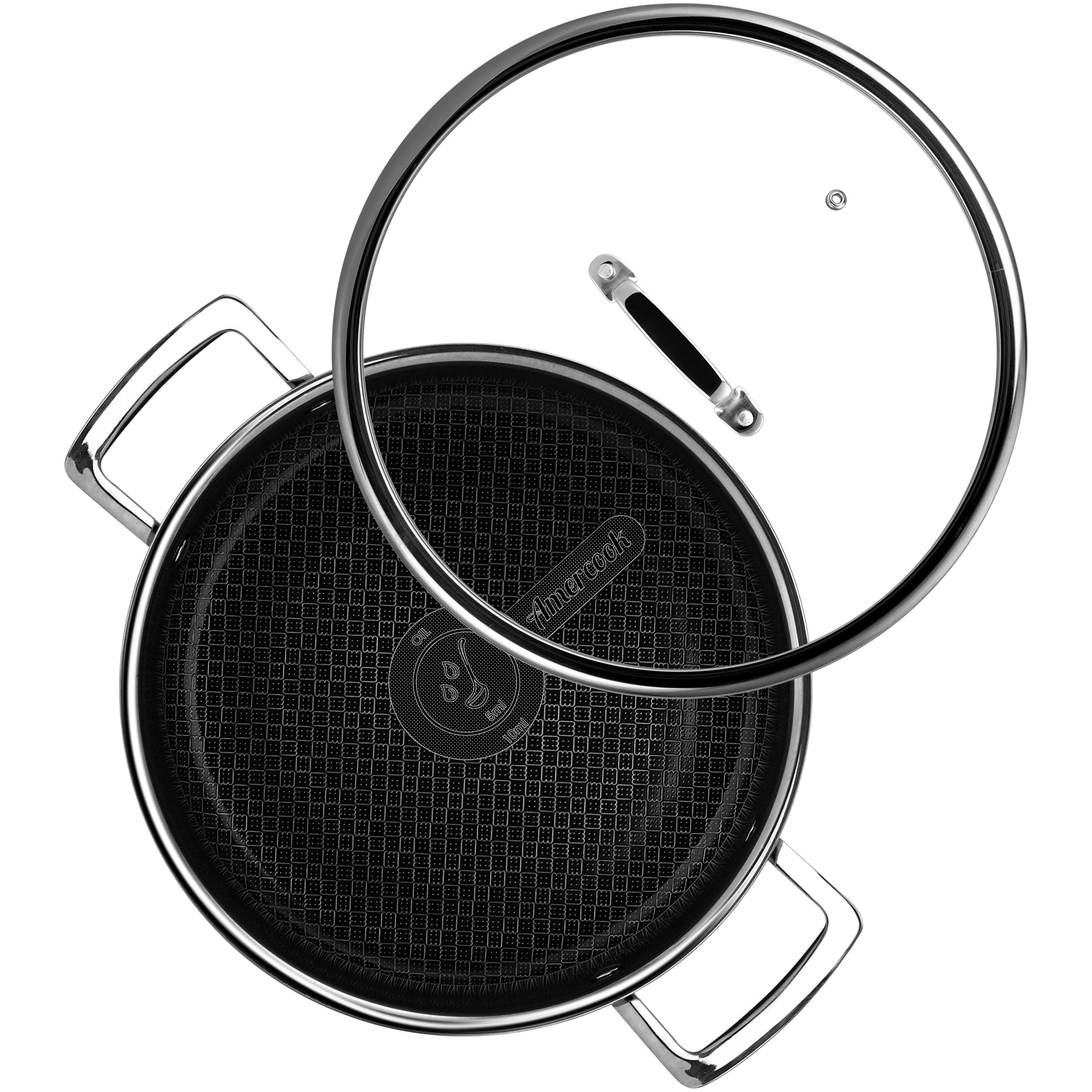 Oala inox cu capac Amercook Aristo Pro, Inductie, 24 cm, 4.8L