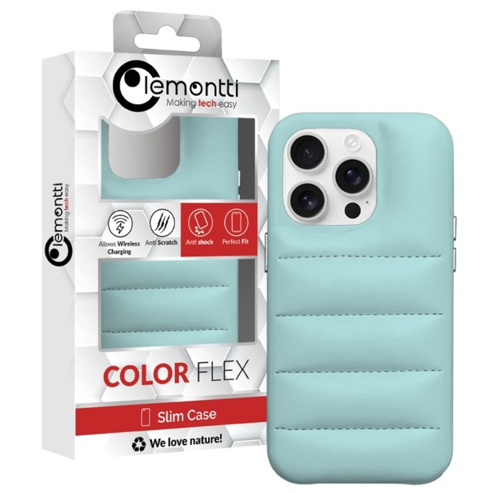 Husa Lemontti Puffer compatibila cu iPhone 16 Pro cu finisaj mat, Fistic