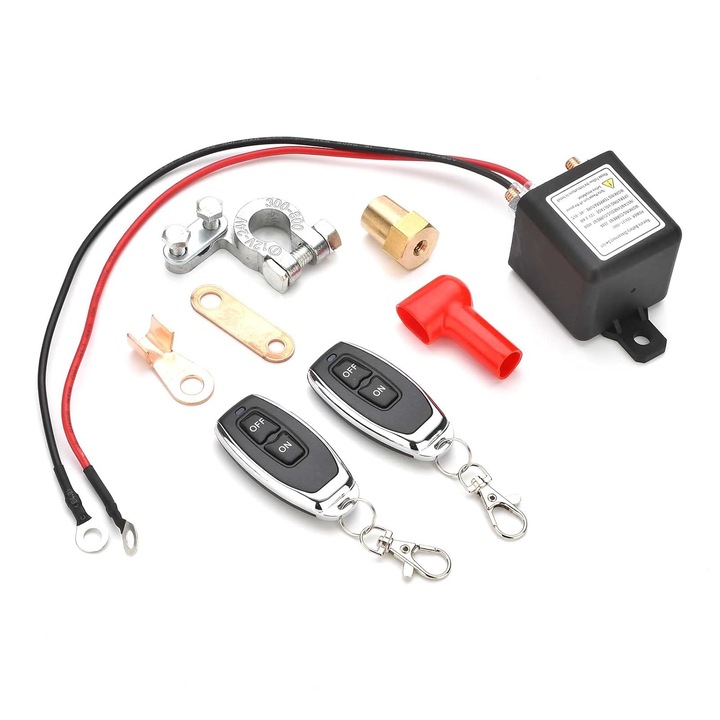 Comutator deconectare baterie cu telecomanda, previne descarcarea bateriei, securitate ridicata, 12V 200A, potrivit pentru masini