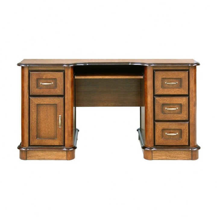 Birou BAWARIA, Art-Futuro, cires antichizat, furnir de stejar, 120x60cm