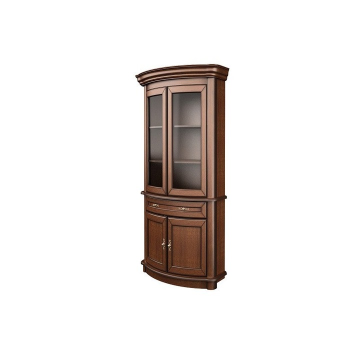 Vitrina coltara HAWANA, Art-Futuro, maro, din furnir de stejar, 105 x 203 cm