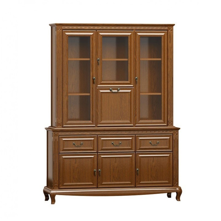 Vitrina Art-Futuro KASHMIR, lemn de stejar, 155 x 204 x 45 cm, maro