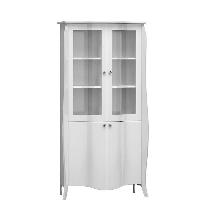 Vitrina Barocco BR09, Art-Futuro, alb, inalt lucios, MDF, 95 x 187 cm