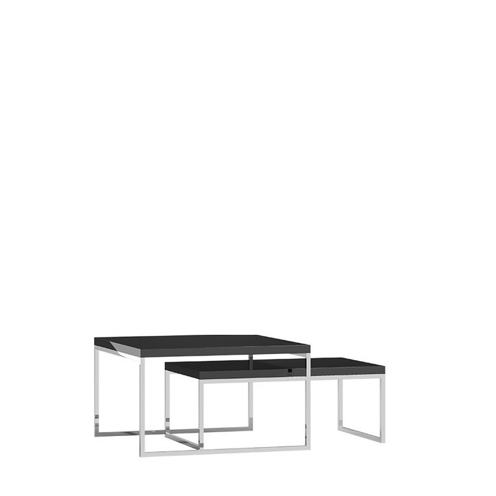 Set doua Mese, Art-Futuro, CHROME, MDF/OTEL, crom, 82x82x53cm, 93x55x41cm