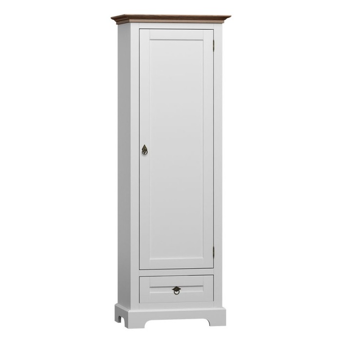 Dulap Awinion A15, Art-Futuro, alb, cu elemente maro, lemn