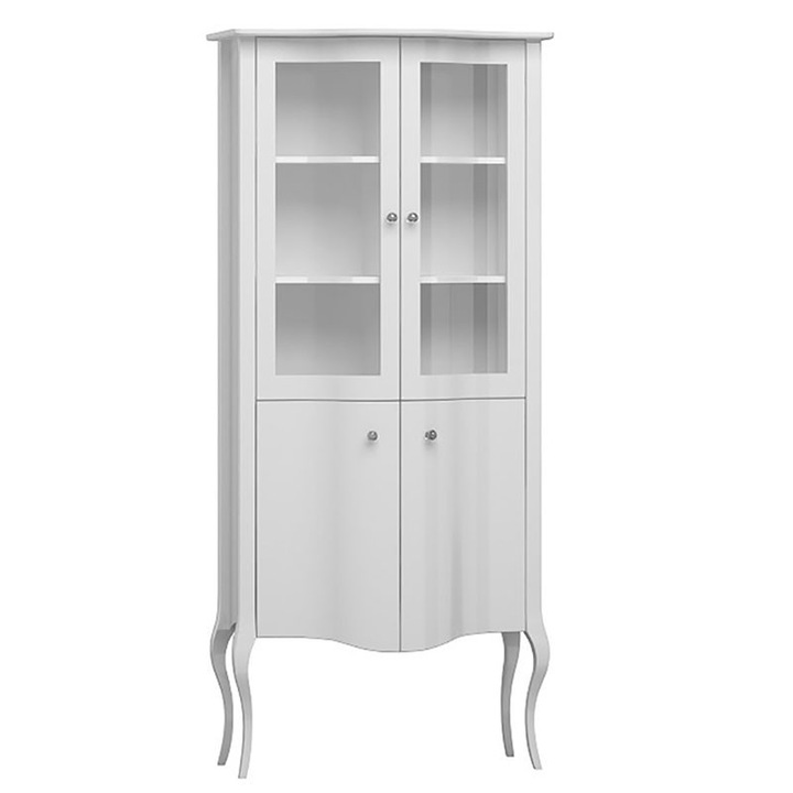 Vitrina Art-Futuro Barocco New BN09, stil glamour, alb, inalt, lucios