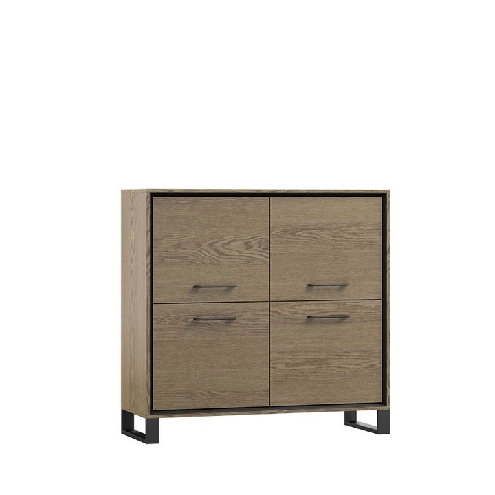 Madox komód, Art-Futuro, tölgyfa, matt fekete fém, 123 x 127 x 45