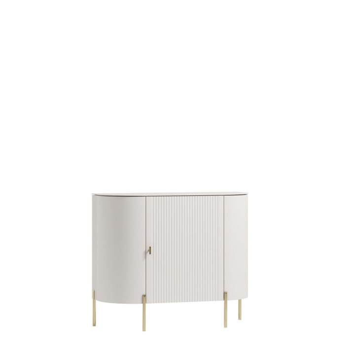 Comoda Carmen, Art-Futuro, Off-White, metalica aurie, 36x80x40cm