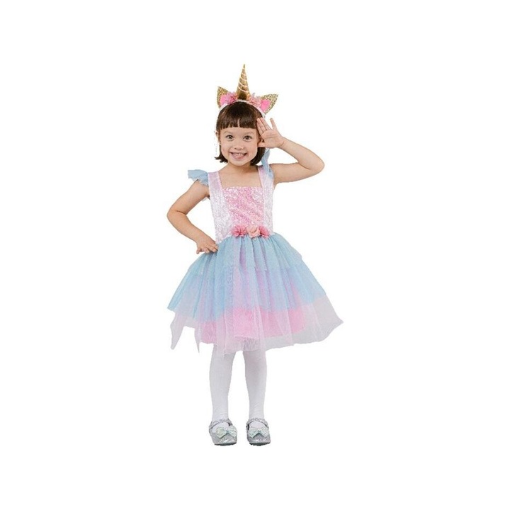 Costum Printesa Unicorn, Madej, Bentita/Rochie, 92-104 cm, XS