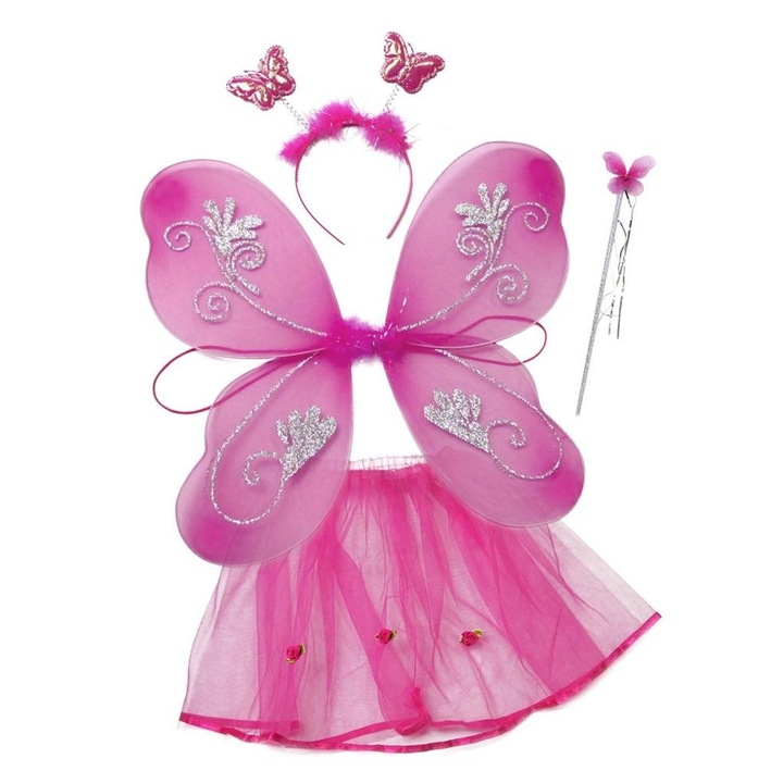 Костюм за фея, Arpex, с пеперуди, магическа пръчка, крила, пола тип туту, 590x490мм