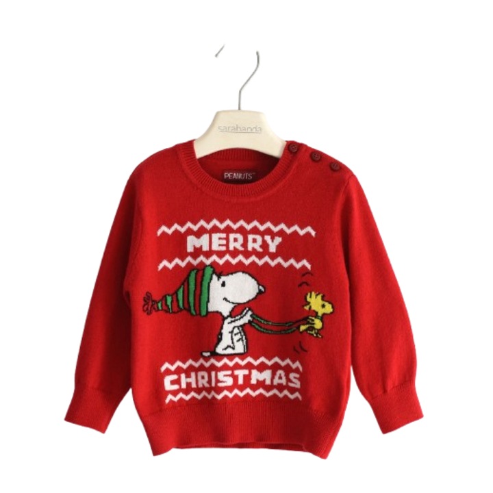 Pulover cu imprimeu Merry Christmas pentru copii, Sarabanda, 0.5174