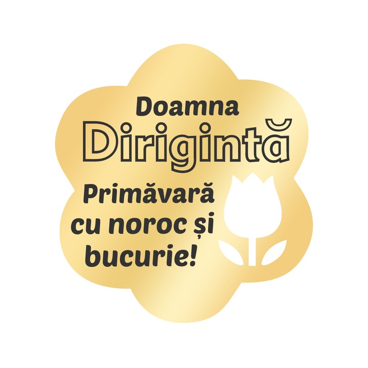 Martisor Brosa Inox Floare Aurie Urare Diriginta