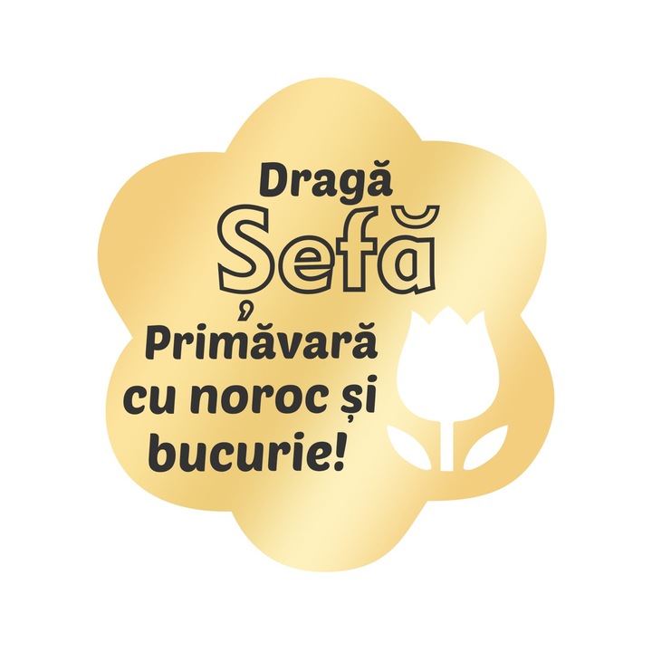 Martisor Brosa Inox Floare Aurie Urare Sefa