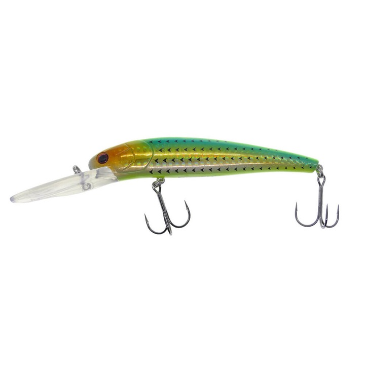 Vobler Hitfish TR Deep 11.5cm, 23.8gr, Floating, culoare 397 pentru pescuitul la trena, evolutie 5-6.4m, salau, stiuca, somn, pastrav lac