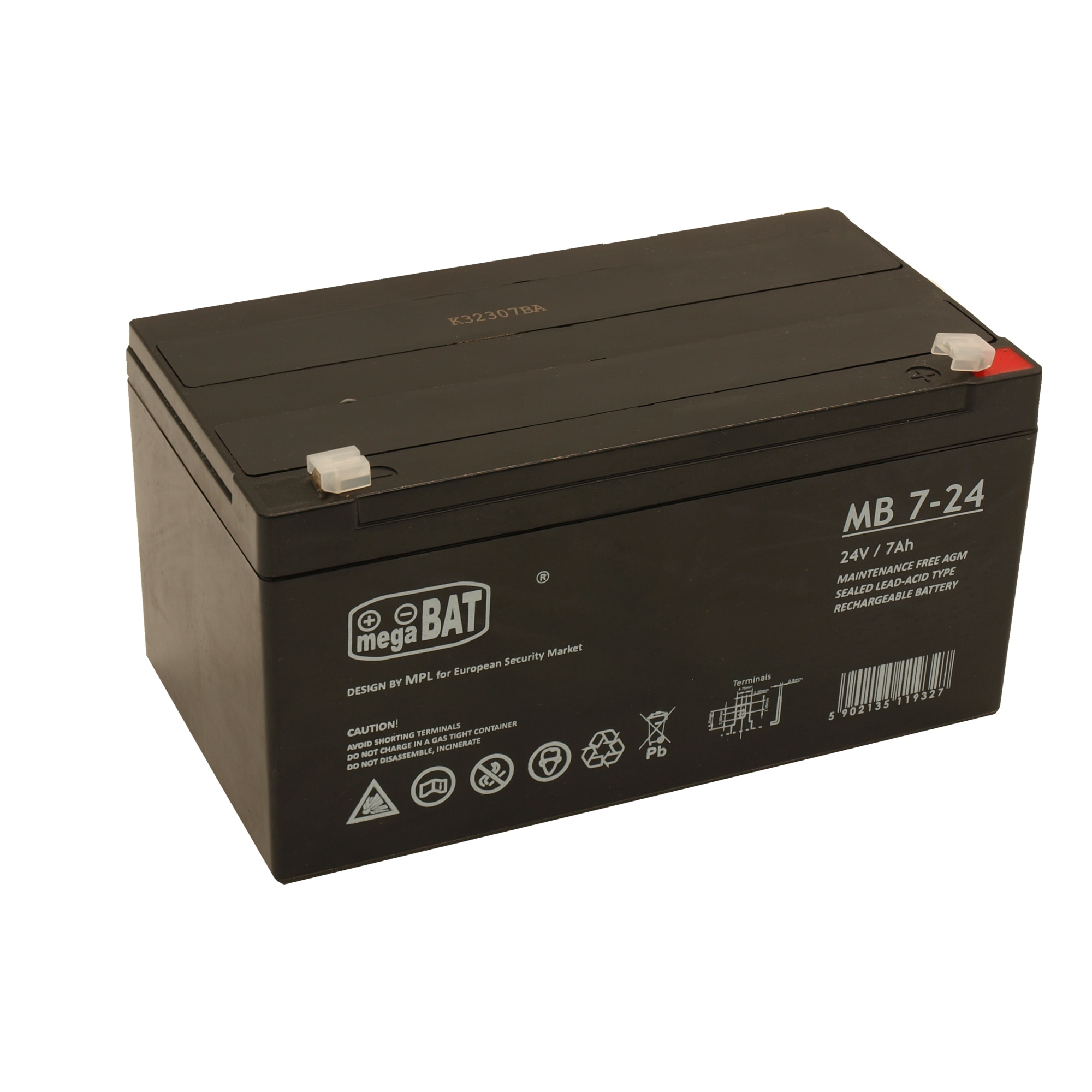 Acumulator Megabat 24V 7Ah VRLA AGM pentru sisteme de incalzire si