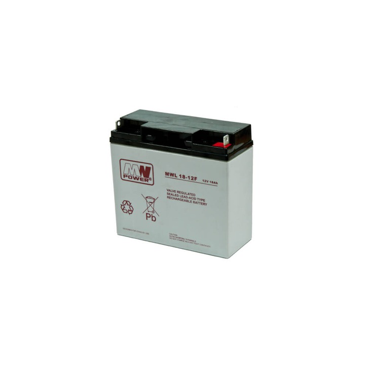 Acumulator AGM 12V, MW Power, 18Ah, 181x77x167mm