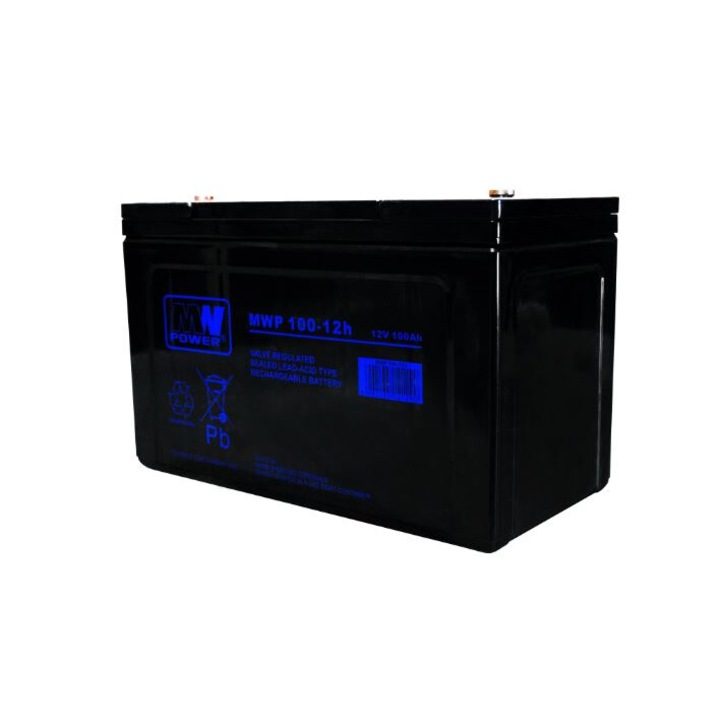 Acumulator MWP 100-12h, 12V-100Ah, VRLA AGM, 338x170x212mm