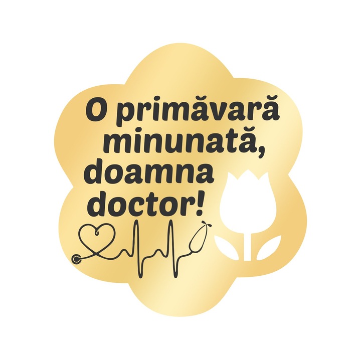 Martisor Brosa Inox Floare Aurie Urare Doctor