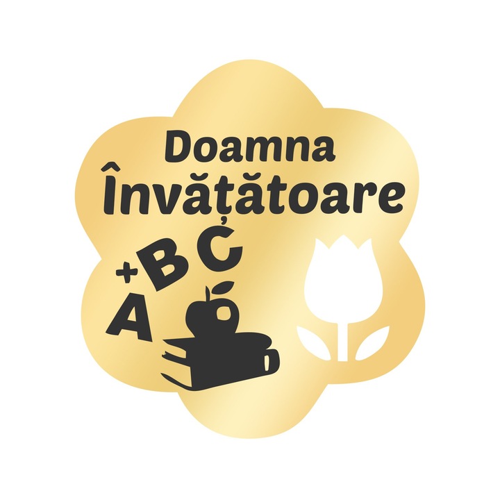 Martisor Brosa Inox Floare Aurie Doamna Invatatoare