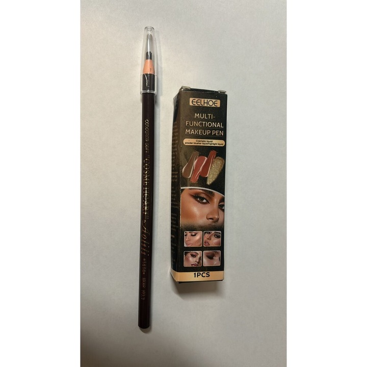 Set blush nuanta pink peach si creion de sprancene Aolili nuanta dark brown no.3, Cosmetic Art