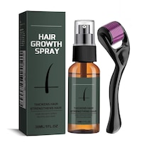 Set de crestere a barbii cu Titanium Derma Roller, kit de role pentru barba de 0, 5 mm, ulei de ser pentru cresterea barbii, Roller pentru barba, Beard Microneedle, Set de ingrijire a barbii Cel mai bun cadou pentru barbati Tatal, 30 ML