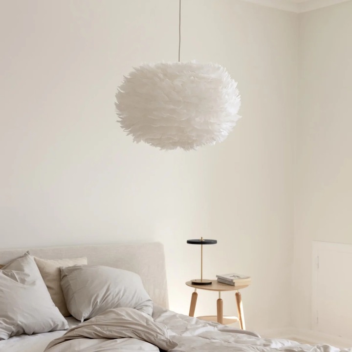 Candelabru alb din pene de gasca, 40*20cm, Alb