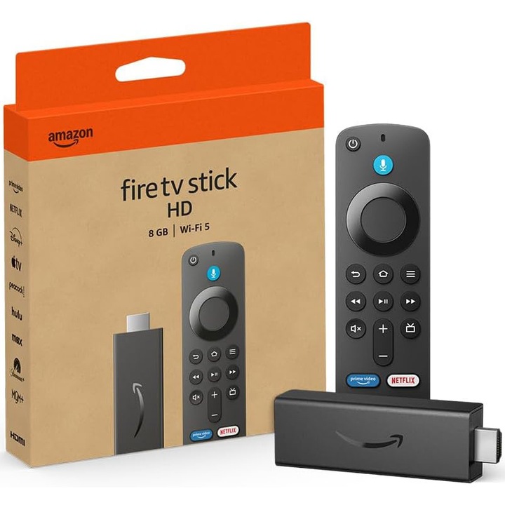 Мултимедиен плейър Amazon Fire TV Stick HD (2024), Alexa Voice Remote, Wi-Fi, Черен