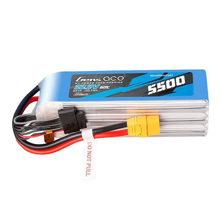 Gens Ace G-Tech akkumulátor, 5500 mAh, 22,2 V, 60 C, 6S1P LIPO, XT90 csatlakozóval