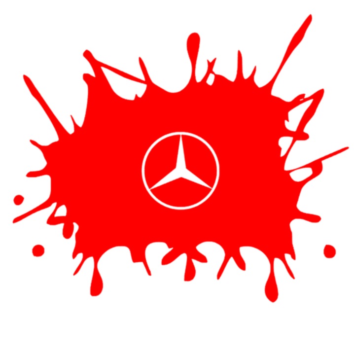Sticker pata Mercedes, rosu, 30cm