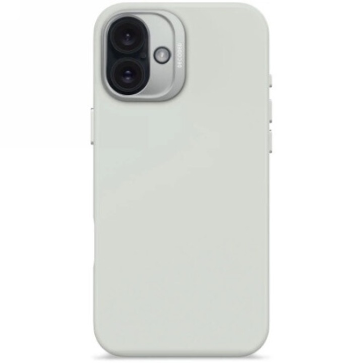 Husa telefon Decoded, MagSafe, silicon antimicrobian, gri, pentru iPhone 16 Plus