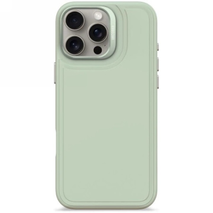 Husa telefon Decoded, silicon antimicrobian, MagSafe, verde, pentru iPhone 16 Pro Max