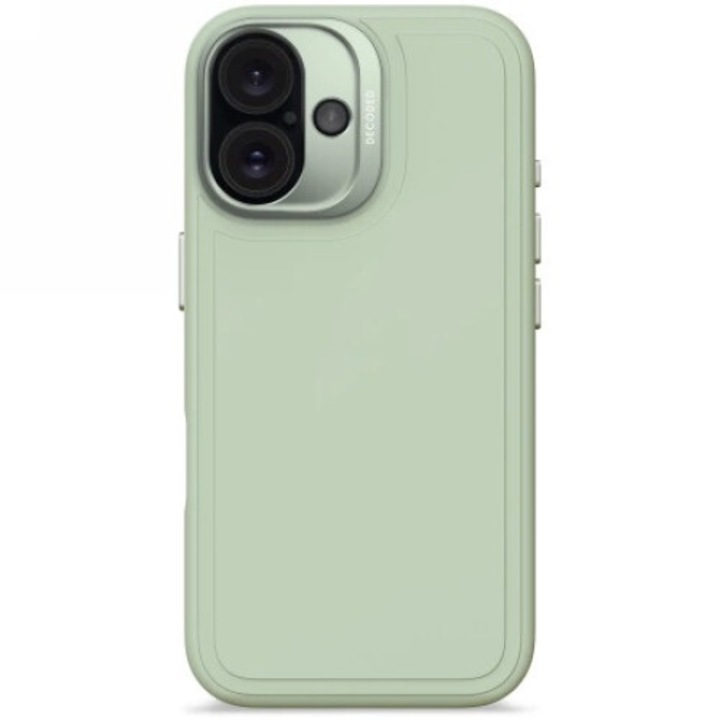 Husa telefon Decoded, silicone antimicrobian, compatibil MagSafe, verde, pentru iPhone 16