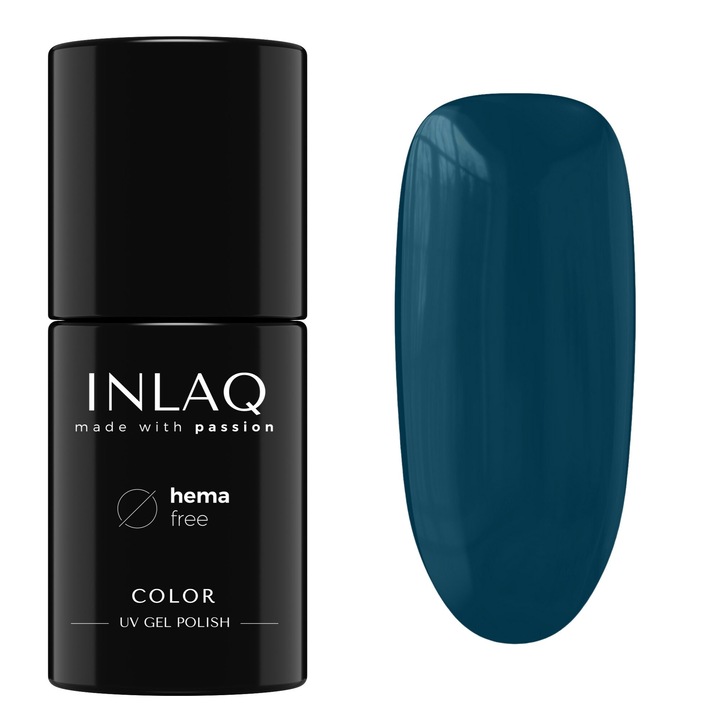 Oja semipermanenta INLAQ Proud Peacock 6ml, albastru, lucios, Hema Free
