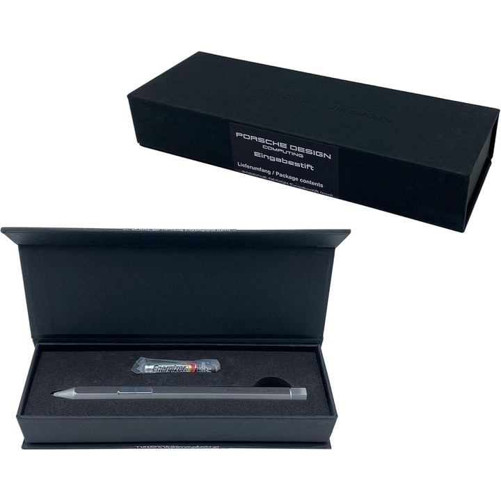 Toll Microsoft táblagépekhez, Porsche Design 33911 Pen for Book One Silver, minden Windows táblagéphez és 2 az 1-ben számítógéphez, ezüst, díszdobozban