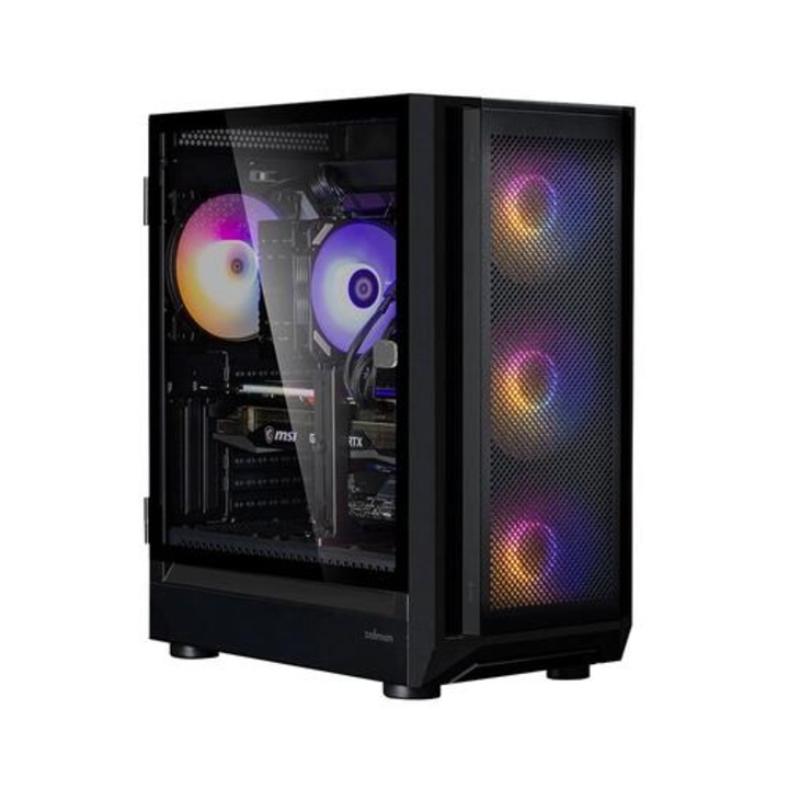 Кутия за компютър, Zalman I6 Black RGB, Tempered Glass, 3 включени вентилатора, E-ATX кутия
